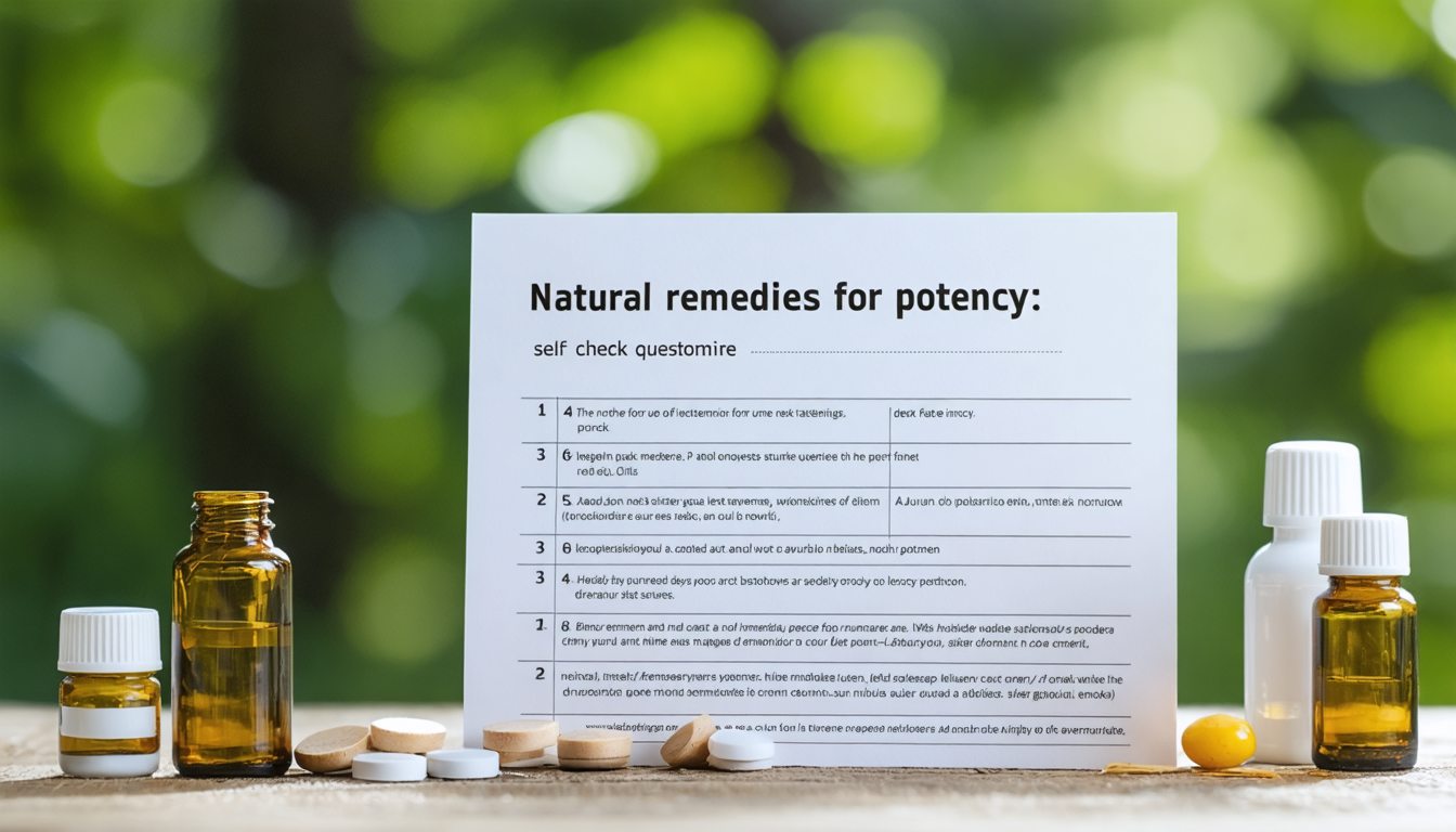 Man reviewing a health questionnaire about natural remedies for potency at home